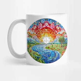 Mosaic puzzle landscap - mandala pattern Mug